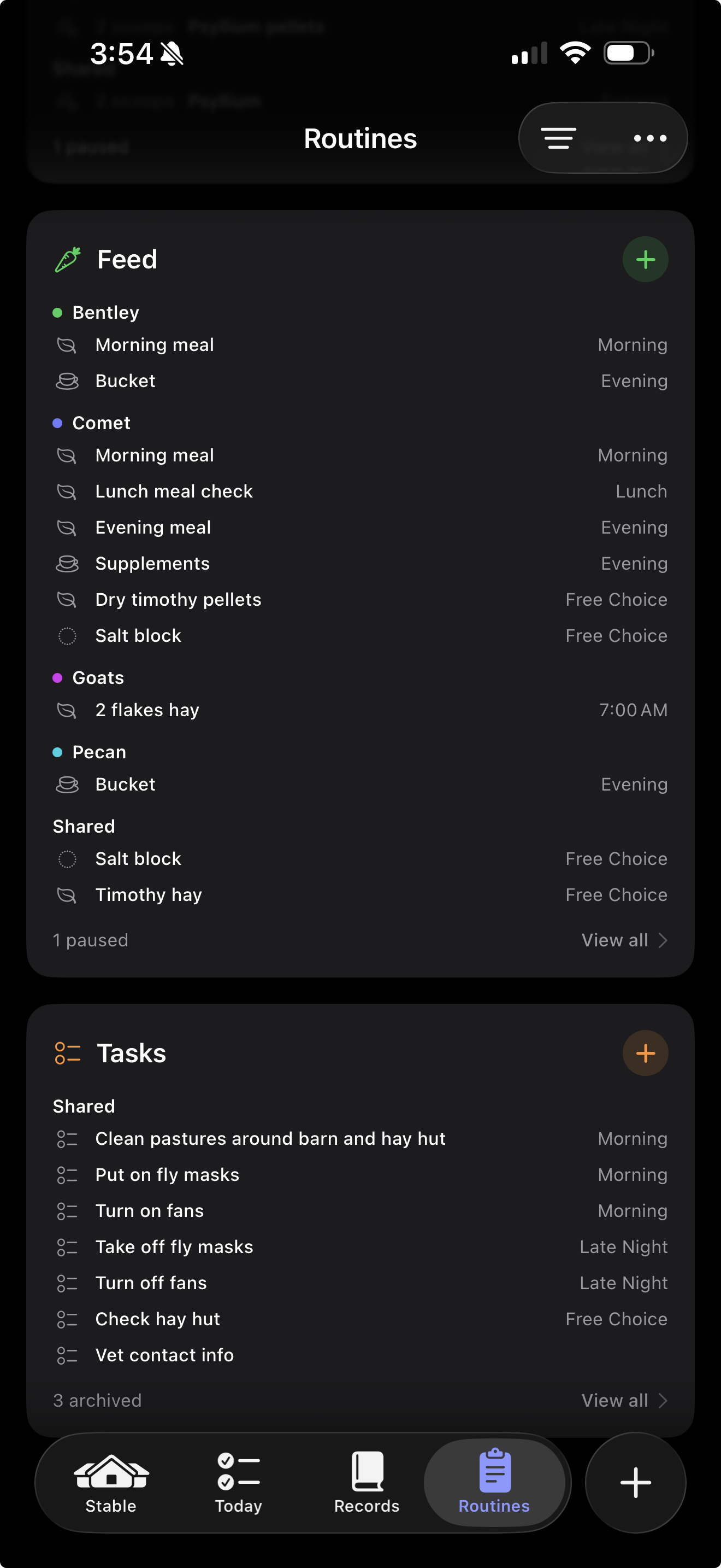 Setting up a care routine in Hoofprints